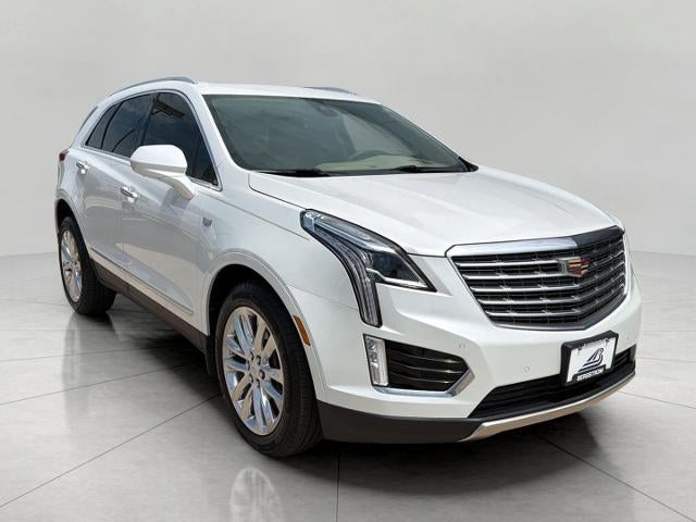 2018 Cadillac XT5 Platinum AWD in Crystal White Tricoat — front three-quarter view